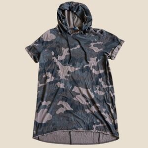 H&M Divided Mens Camo Short Sleeve Hoodie Slub Cotton Camouflage Medium